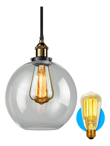 Lampara Colgante Led Tribeca E27 Bronce Techo + Filamento