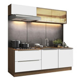 Cozinha Completa Madesa Lux Armário E Balcão 5 Portas Rbv Cor Rustic/branco Veludo