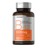 Vitamina B12 Sublingua Metilcobalamina 5000 Mcg 120 Capsulas