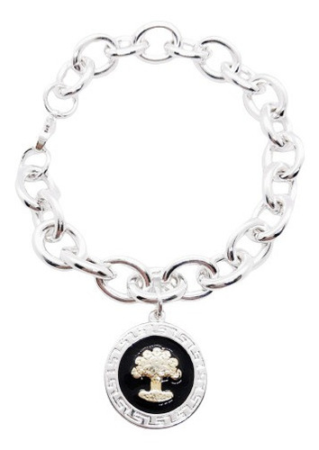 Pulsera Acero Blanco Plata Ionizado Arbol De La Vida