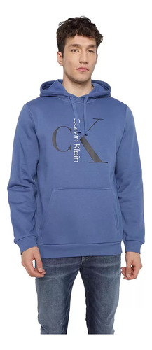 Sudadera Hoodie Calvin Klein Original Azul Logo Hombre