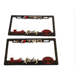 Par 2pz Porta Placa Hule Inyectado Figura Toyota Trd