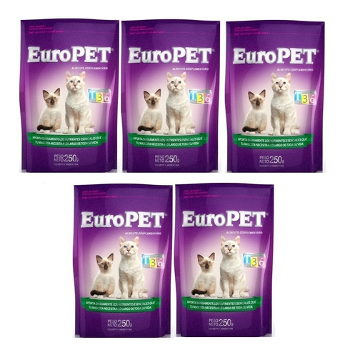 Suplemento Gatos Europet Complemento 250 Gr X 5 Unidades 