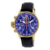Reloj Invicta Negro Hombres Color Del Bisel Dorado Color Del Fondo Azul