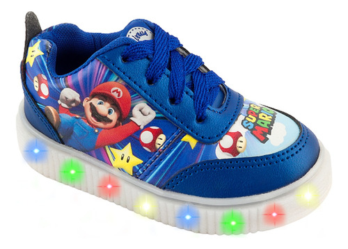 Tenis Super Mario Bros Luces Led Toad Luigi Cómodos 770-rmb
