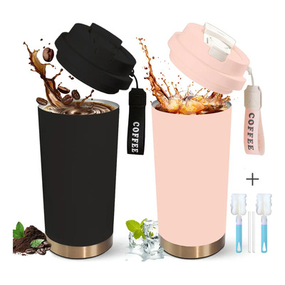 2Pcs Termo 530ml\u002F40oz para uso dual frío\u002Fcaliente Termo de Café de acero inoxidable 316 con aislamiento de doble pared Termo con tapa\u002Fpajita\u002Fcepillo de limpieza\u002Fapto para la oficina\u002Fparque Bottorry | MercadoLibre