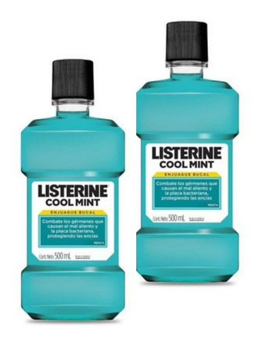 Enjuague Bucal, Listerine, Cool Mint 500ml, 2pzas