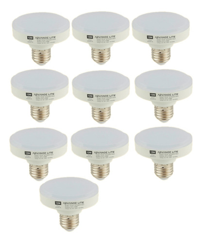 X10 Foco Bombilla Led 12w Plano Ilumina 100w Luz Blanca