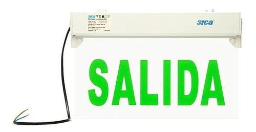 Cartel De Salida Sica Para Emergencia - Recarga Automática Color Verde Lima