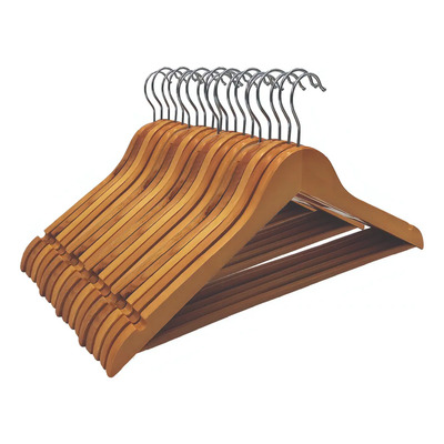 30 Ganchos Para Ropa Madera Antideslizantes Zomilux Natural Con Gancho Giratorio