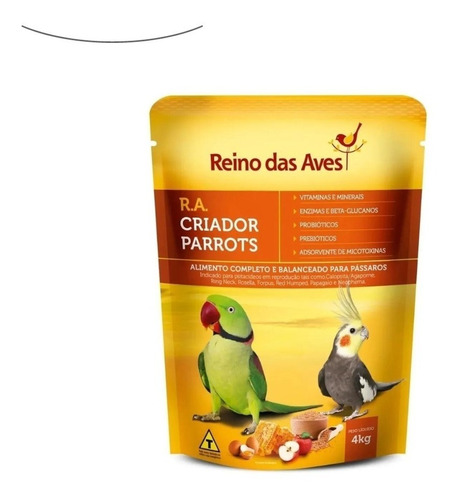 Farinhada Ração Ring Neck Calopsita Papagaio Premium 4 Kg