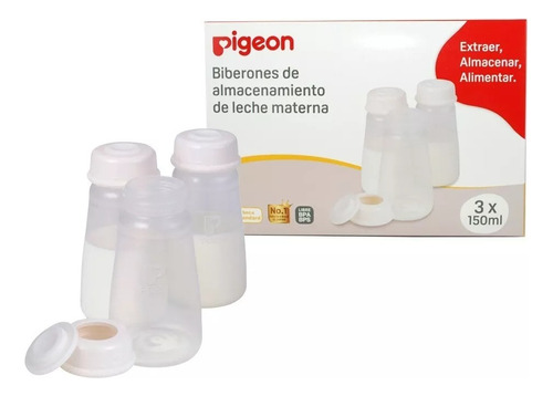 Biberones De Almacenamiento De Leche Materna Pigeon 5oz 3 Pz