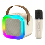 Caixa De Som Com Microfone Infantil Caixinha Bluetooth C/led