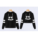 Buzo Buso Saco Hoodies Negro Pareja Marshmello Enamorados