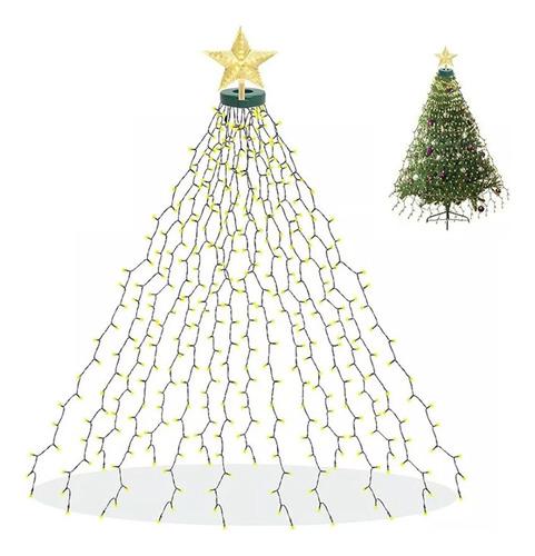Guirnalda De Árbol De Navidad Con 400 Luces Led Y Estrellas