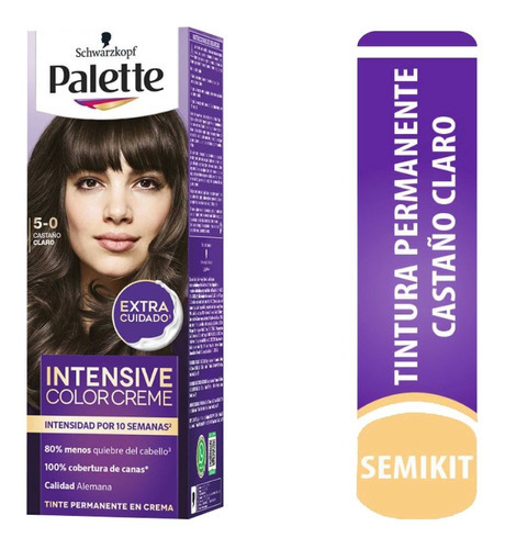  Tinte Cabello Palette Intensivo - Ml A $238 Tono 5-0 Castaño Claro