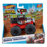 Monster Trucks Hot Wheels Boneshaker Luz Sonido 1:43 Color Negro