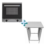 Combo Horno Convector Morelli Dorato 600 4 Bandejas Con Base