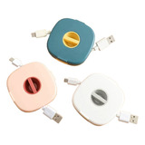 Estuche Enrolla Cable Auriculares Practico Color Diseño