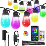 Tira De 20 Focos Led Rgb Para Exteriores Bluetooth App 