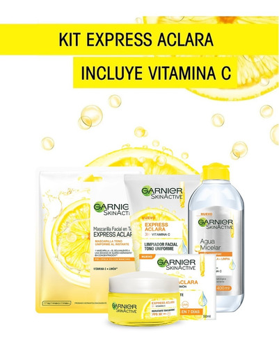 Garnier Kit Express Aclara - g a $181