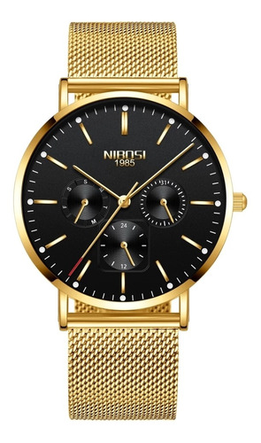 Relógio Nibosi 2321 Original Top Luxo  Aço Inoxidável Oferta