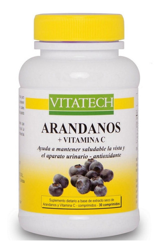 Arandanos Vita Tech, Poderoso Antioxidante 30 Comprimidos