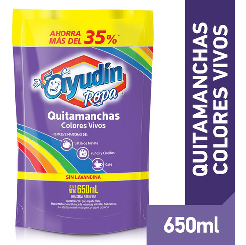 Quitamanchas Ayudín Colores Vivos  650 Ml Ropa 