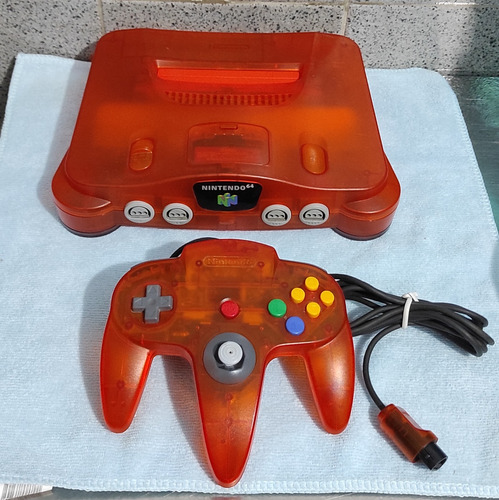 Console Nintendo 64 Sabores Tangerina Americano + Controle
