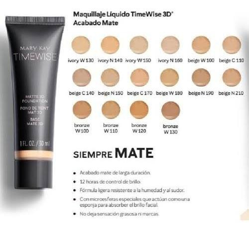 Maquillaje Beige W 100 Mate Timewise 3d Mary Kay