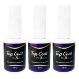 Kit 3x Top Coat Piu Bella Alto Brilho - Unhas De Gel Fibra