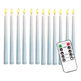 12 Velas Largas, Candelabro Led, Llama Oscilante