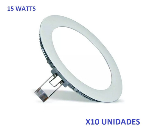 Pack 10 Focos Panel Led 15w Embutido Redondo Luz Calida!!