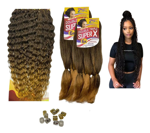 Kit Cabelo Gypsy Fulani  Trança Cacheado Orgânico +brindes