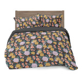  Vintage Floral Duvet Cover Queenfull Size Bedding, Gre...