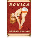 Vintage Bohicapinup Girl L Tin Signs 8 X 12 Pulgadas Pa...