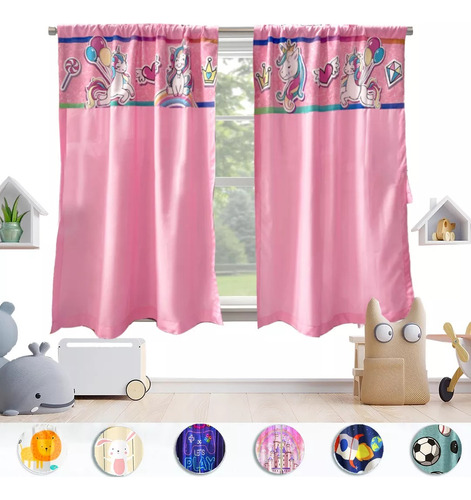 Cortinas Béla Infantil Niña 1.30alto X 2m Ancho