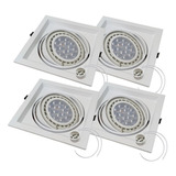 Pack X4 Spot Plafon Embutir 1 Luz Apto Led Ar111 Cardanico