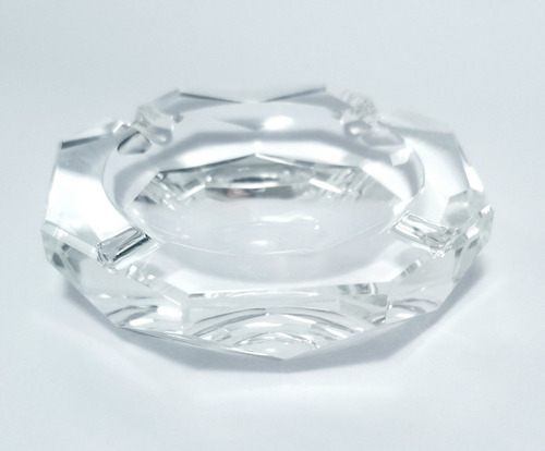 Cenicero De Cristal Octogonal Facetado 9x9cm Exelente Calida