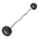 Barra Ez 15 Kg Peso Fijo Cromada Maciza Engomada Gym Color Cromado