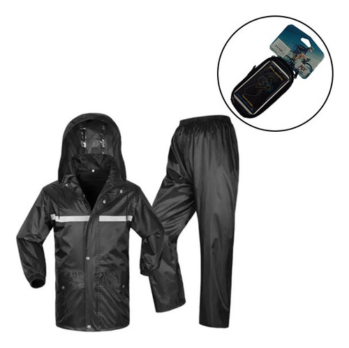 Traje Lluvia Conjunto Equipo Piloto Impermeable + Porta Celu