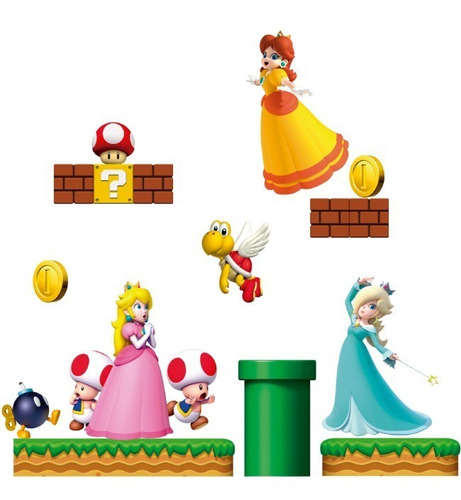 Decoración Cuarto Infantil Videojuego Princesa Mario Bros