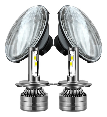 7-inch Redondo Faro Viene Con Bombillas 6000k Led H4 9003