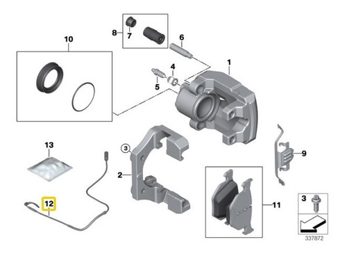 Sensor De Freno Trasero Para Bmw X6 F16 X6 50ix N63n Foto 2