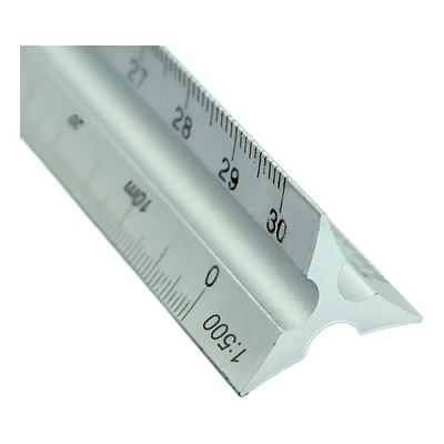 Escalímetro N° 2 Régua Triangular Metal 30 Cm Escalas