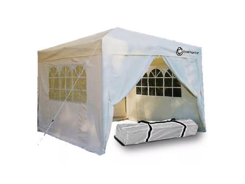 Gazebo Rafia 3x3 Puerta Cierre Ventana + Bolso Estaca Y Soga