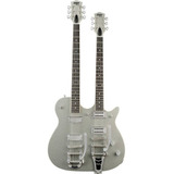 Guitarra Gretsch G5566 Jet Double Neck Color Silver Sparkle Material Del Diapasón Rosewood Orientación De La Mano Diestro