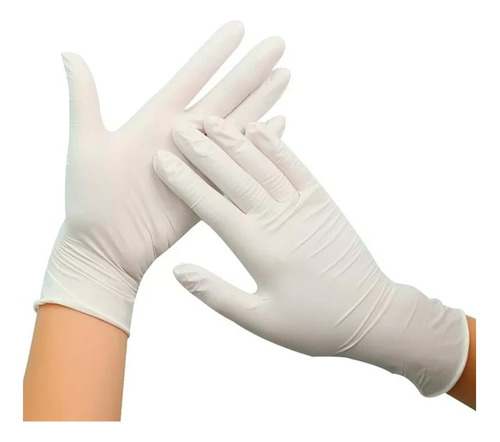 Guantes De Latex Desechables Con Polvo Color Blanco Tallas