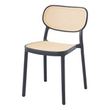 Set X 2 Silla De Comedor  Moderna Thonet Polipropileno Negra