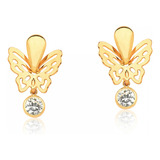 Colgantes Mariposa Y Cubic Laminado En Oro 18k Cracco